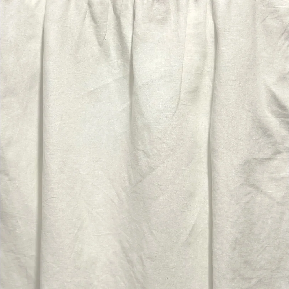 Tory Burch 100% LINEN off white‎ high-Waist Button-Detail Midi Skirt 10